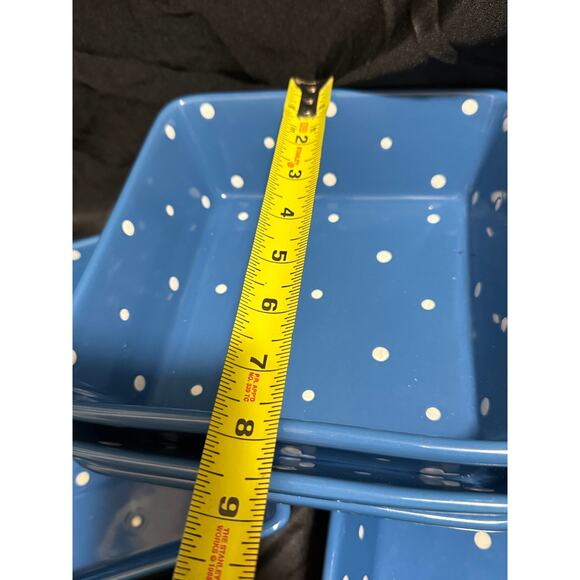 Temptations by Tara Stoneware Bakeware Set - Blue Polka Dots - Set of 5 - Picture 9 of 11